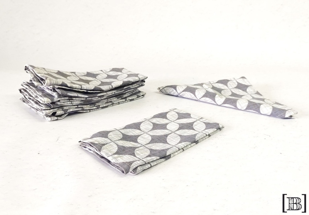 [XM00110] Servilletas rombos grises x 6 unidades (hay 12 unidades)