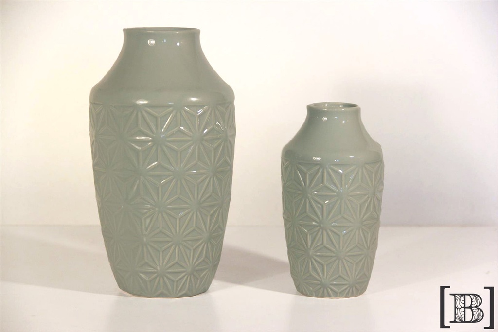 Jarrón cerámica estrellas celeste grande