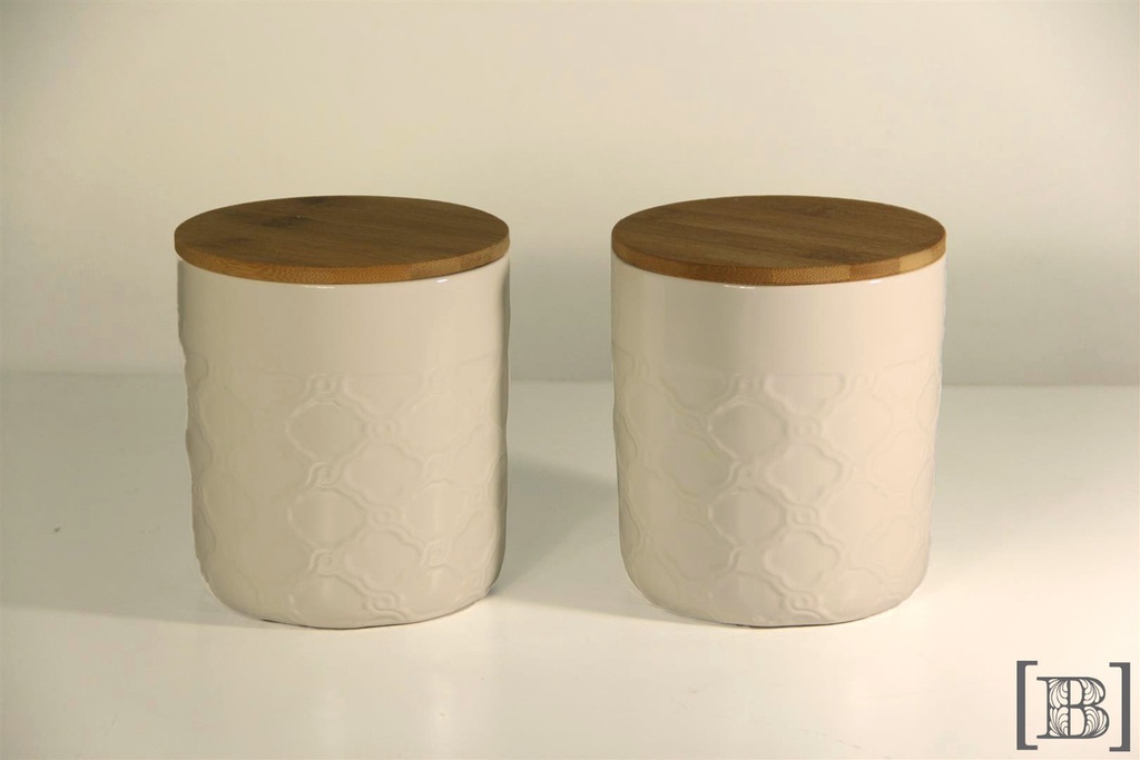 Frasco cerámica blanco (Grande 13 x 13 x 13 h)