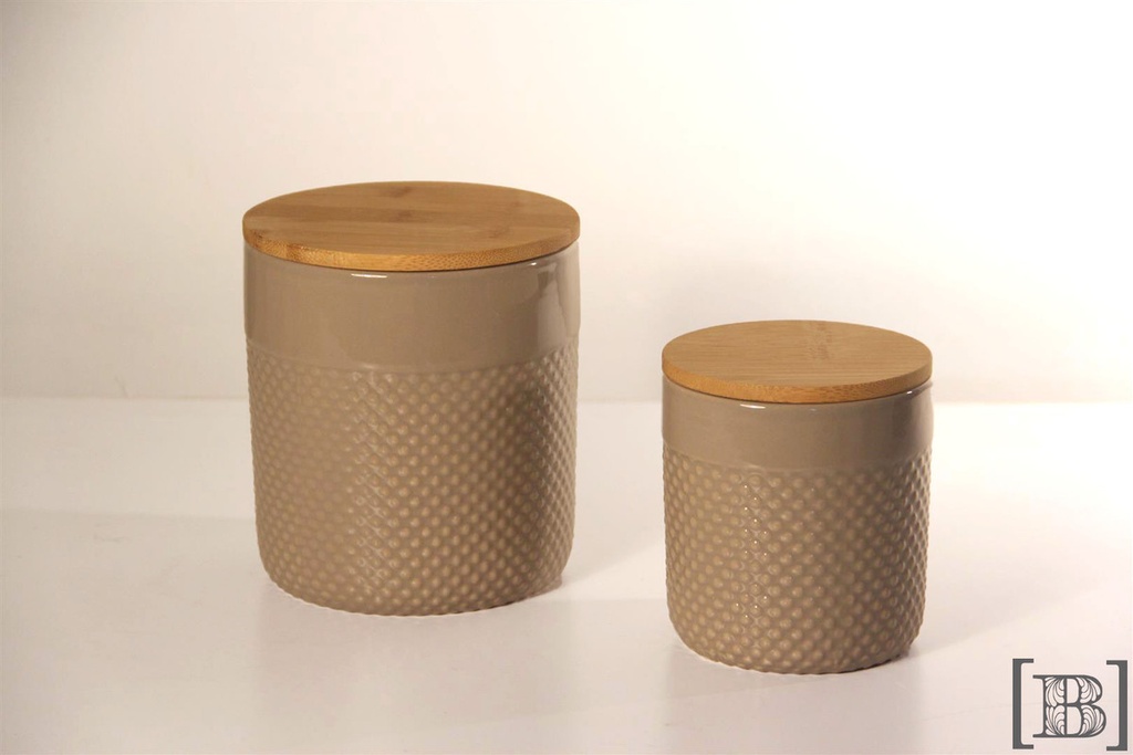 Frasco cerámica gris (Grande 13 x 13 x 13 h)