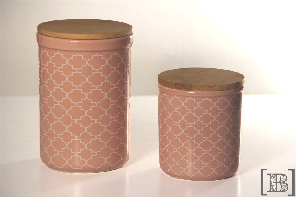 Frasco cerámica rosa (Grande 11 x 11 x 16 h)