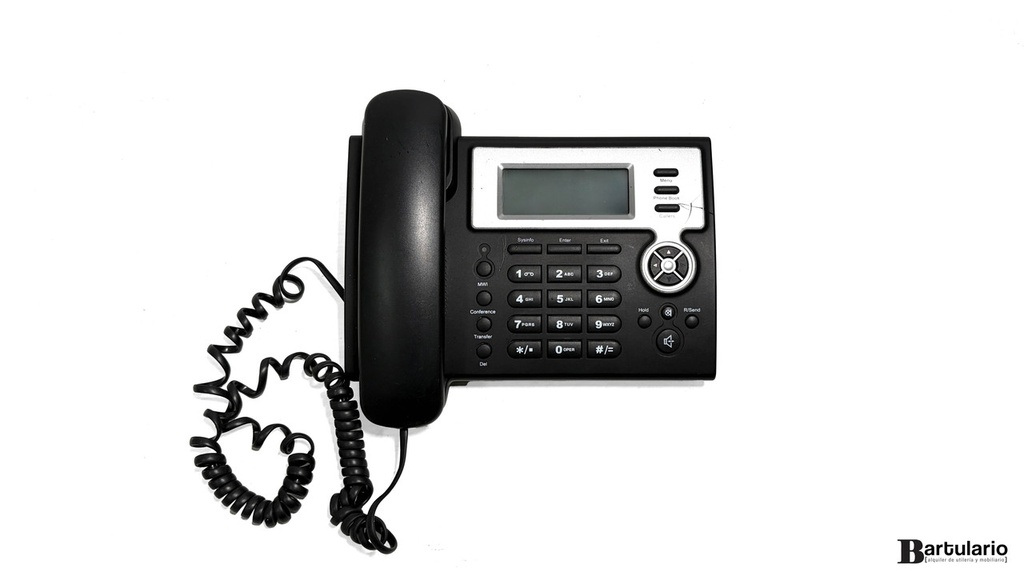 Teléfono negro con visor