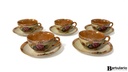 Tazas de cafe té floreada x 4 unidades