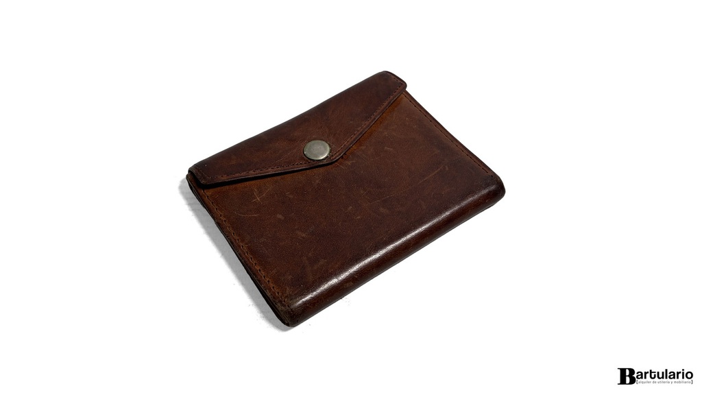 [BV00097] Portadocumentos cuero marron con boton