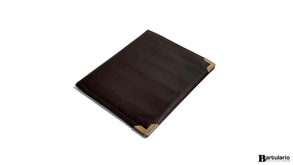 [BV00098] Tarjetero marron con puntas doradas